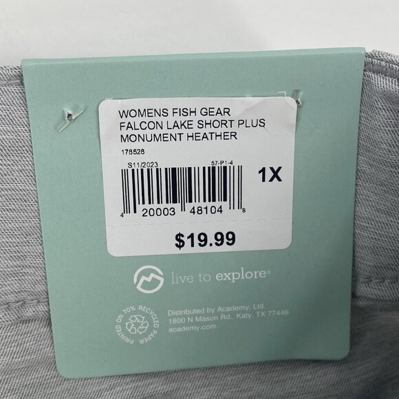 Magellan Women's 1X Monument Heather Hiking Drawstring Falcon Lake 6” Shorts NWT - Picture 3 of 12